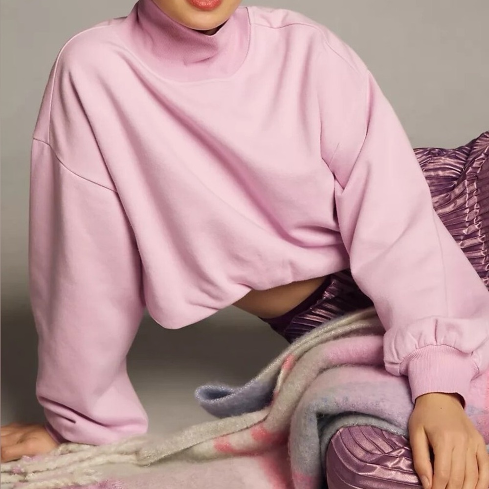 Anthropologie Pilcro Pink Mock Neck Sweatshirt – Like New